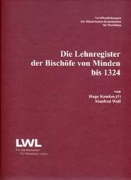Auf dem Bild sehen wir das Titelcover zu den Lehnregistern der Bischöfe von Minden. Es ist dunkelrot