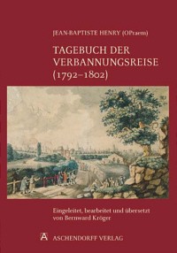 Zu sehen ist eine gemalte Landschaft mit einem Weg, der zu einer Stadt führt
