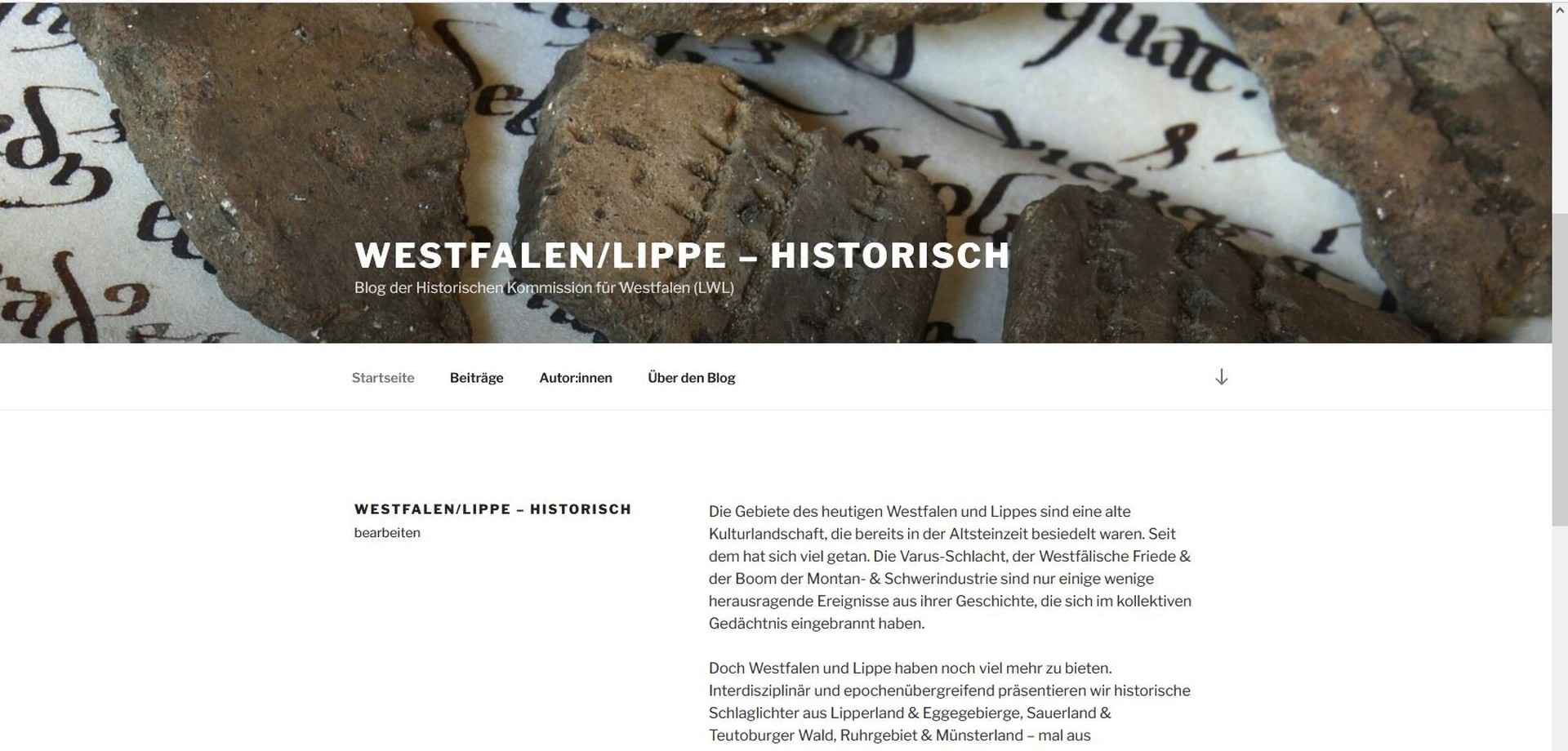Header des Blog Westfalen/Lippe - historisch