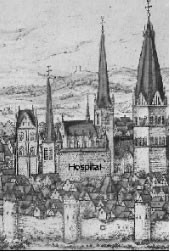Auf dem Bild zu sehen: Ausschnitt Stadtansicht Soest, Braun/Hogenberg von 1588