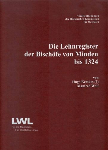 Auf dem Bild sehen wir den Buchdeckel der den Titel des Buches Lehnregister der Bischöfe von Minden trägt