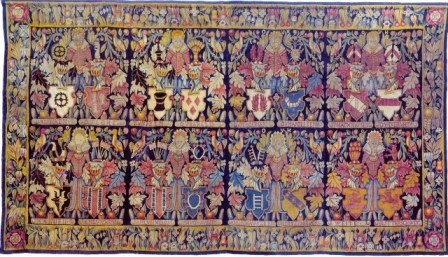Auf dem Bild zu sehen: Wandteppich mit Wappenabbildungen, um 1621 (LWL-Landesmuseum für Kunst und Kulturgeschichte, Münster)