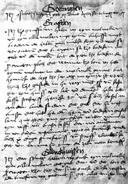 Zu sehen ist eine handschriftliche Seite aus dem Register Göbels